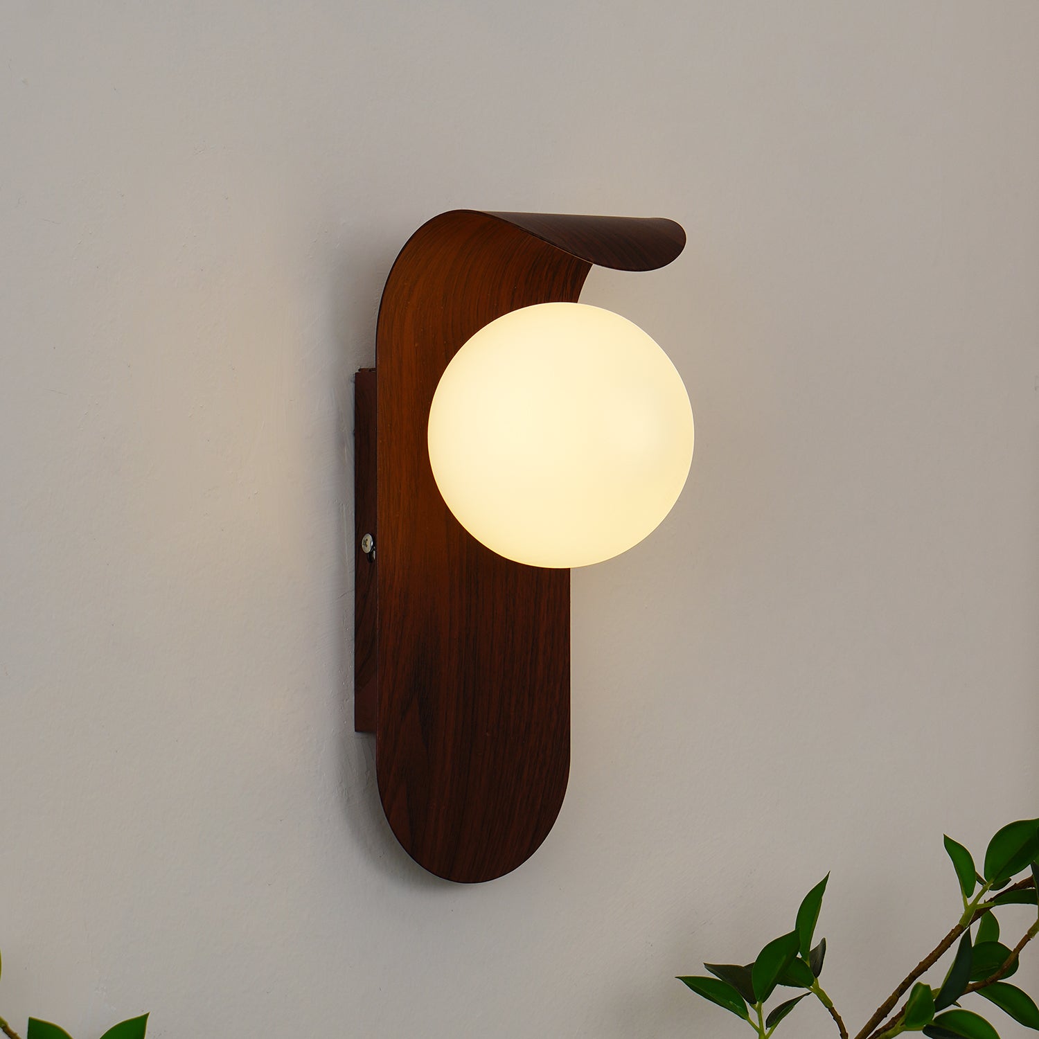 Modern Wood or Walnut Wall Light with Plug or Hardwired Options