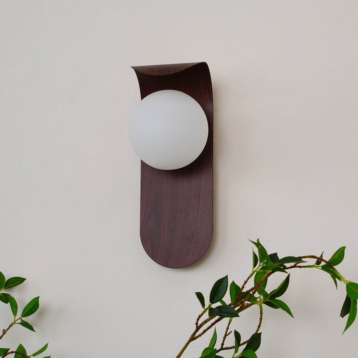 Modern Wood or Walnut Wall Light with Plug or Hardwired Options