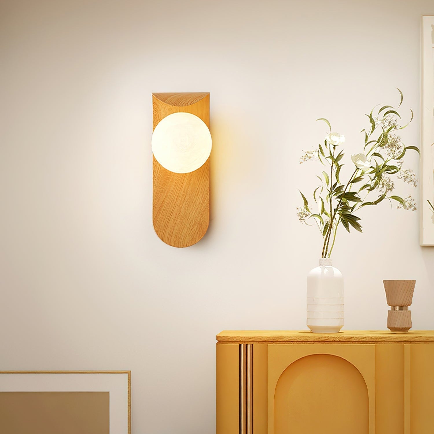 Modern Wood or Walnut Wall Light with Plug or Hardwired Options