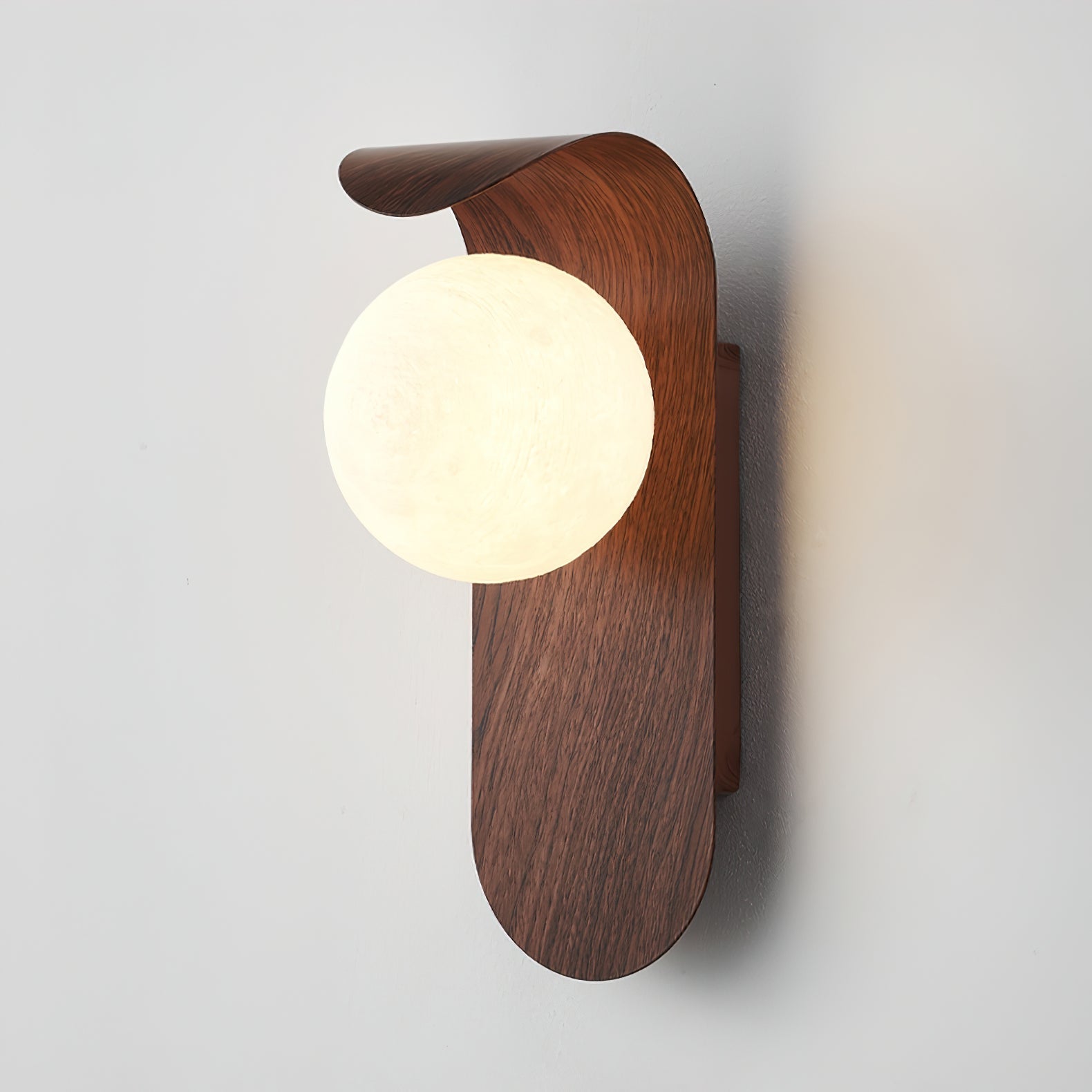 Modern Wood or Walnut Wall Light with Plug or Hardwired Options