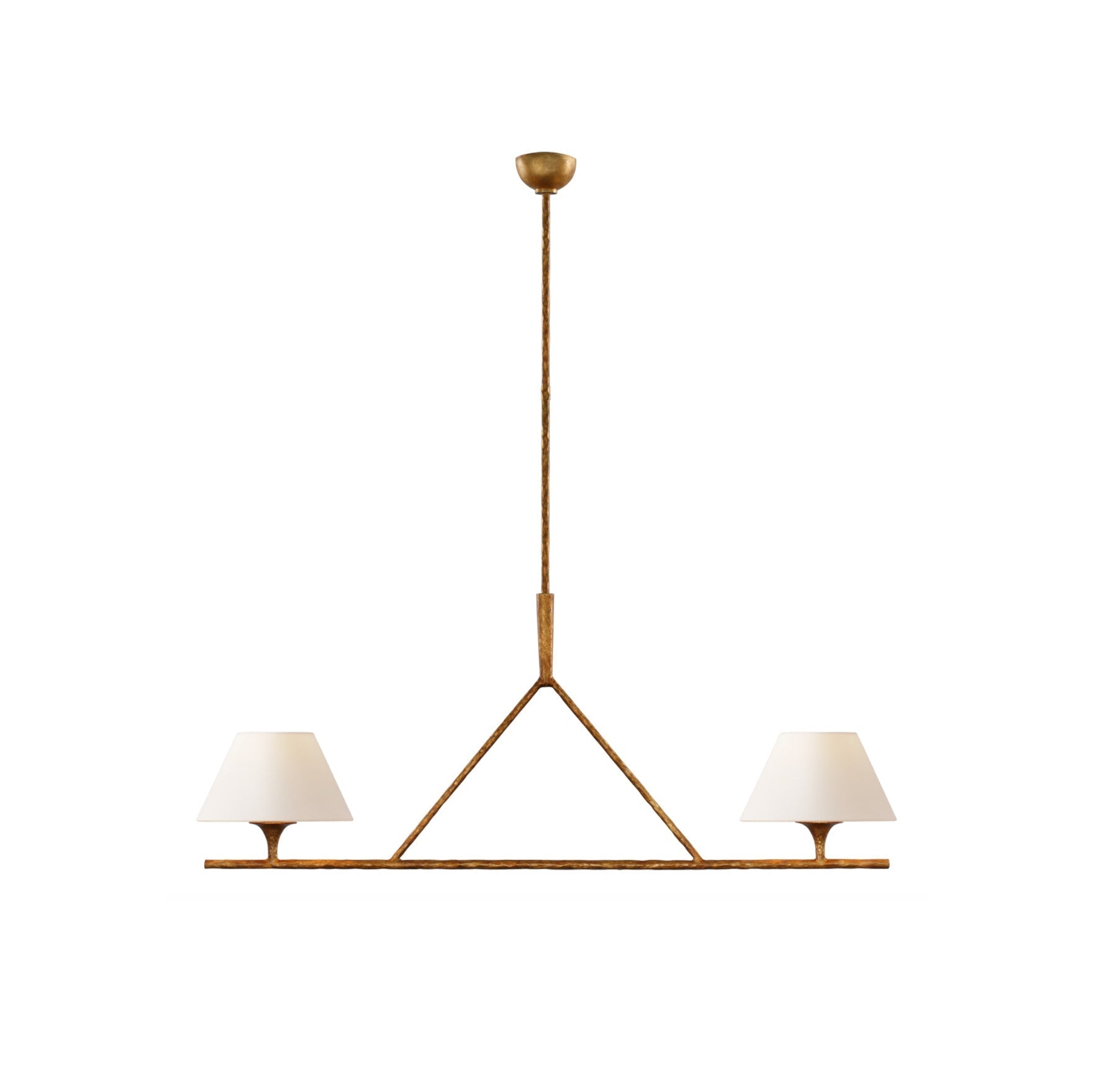 Modern Farmhouse Fabric Chandelier with Black Metal Frame