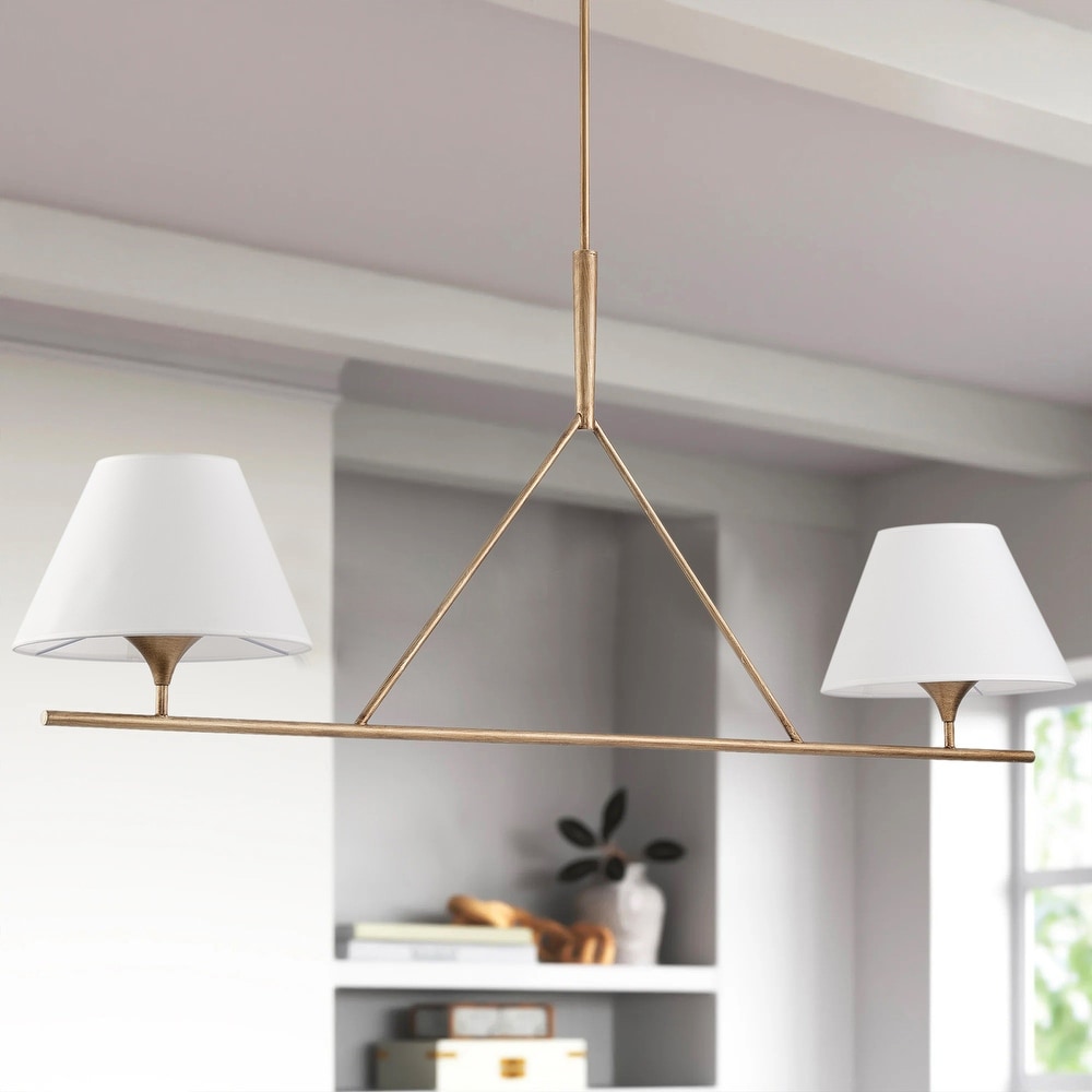 Modern Farmhouse Fabric Chandelier with Black Metal Frame