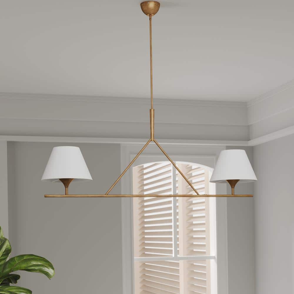 Modern Farmhouse Fabric Chandelier with Black Metal Frame