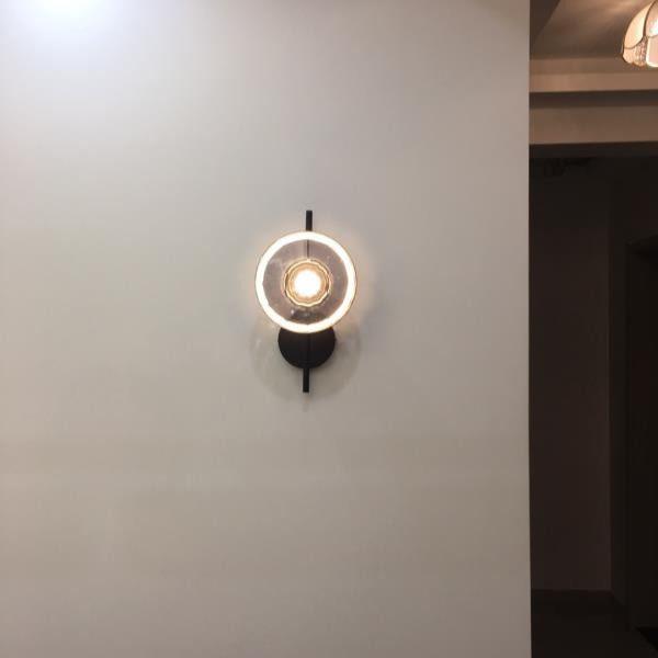 Nordic Ripple Glass Wall Light Modern Round Sconce