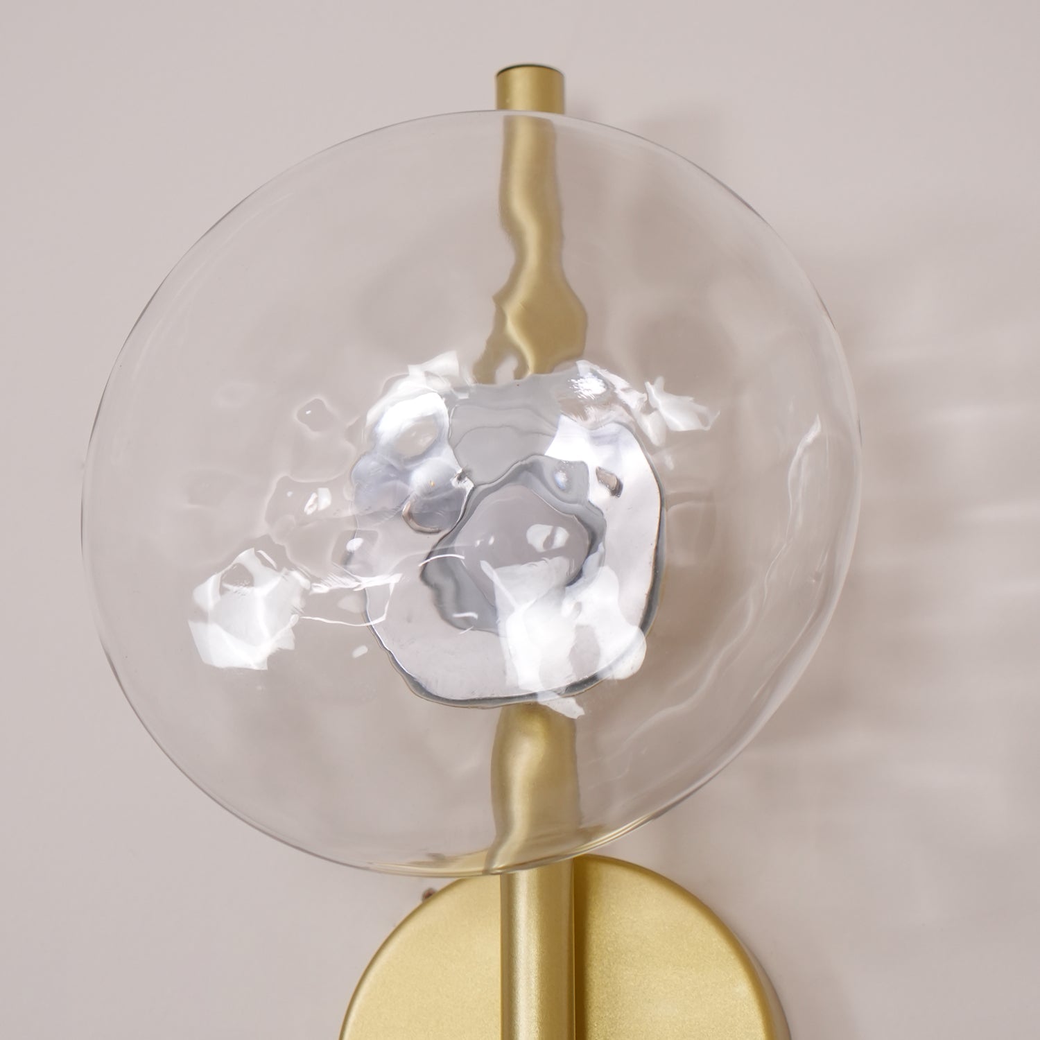 Nordic Ripple Glass Wall Light Modern Round Sconce