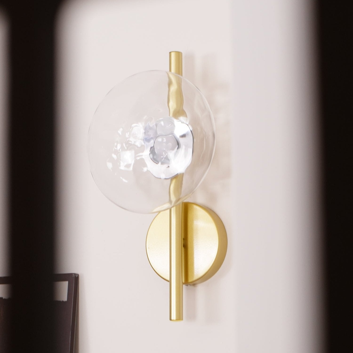 Nordic Ripple Glass Wall Light Modern Round Sconce