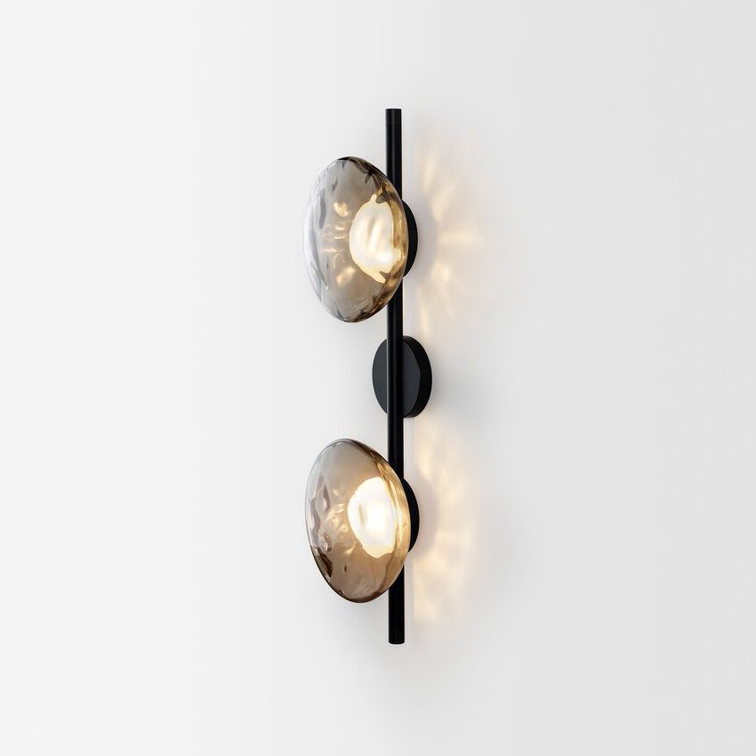 Nordic Ripple Glass Wall Light Modern Round Sconce