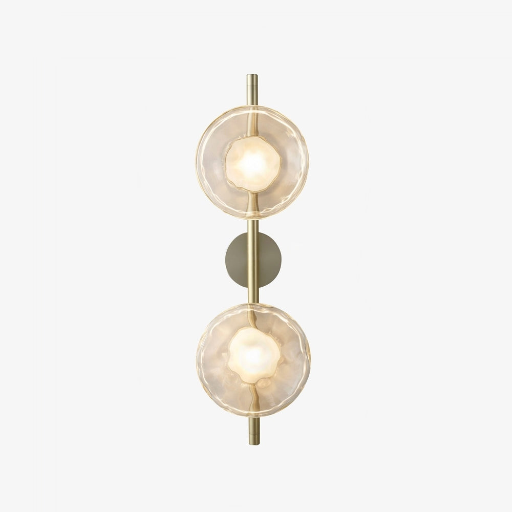 Nordic Ripple Glass Wall Light Modern Round Sconce