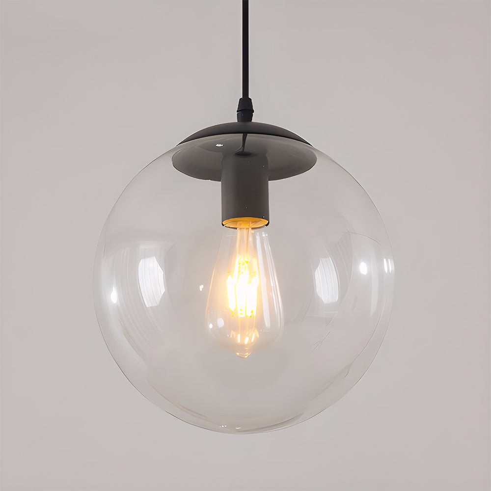 Nordic Round Glass Pendant Light for Kitchen Island and Living Room