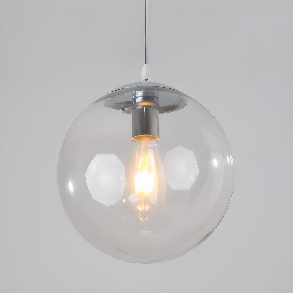 Nordic Round Glass Pendant Light for Kitchen Island and Living Room