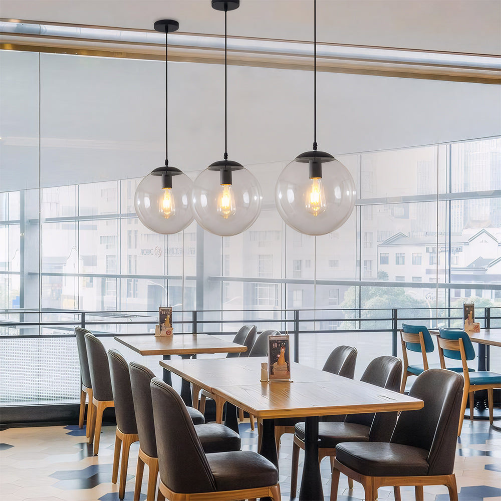 Nordic Round Glass Pendant Light for Kitchen Island and Living Room
