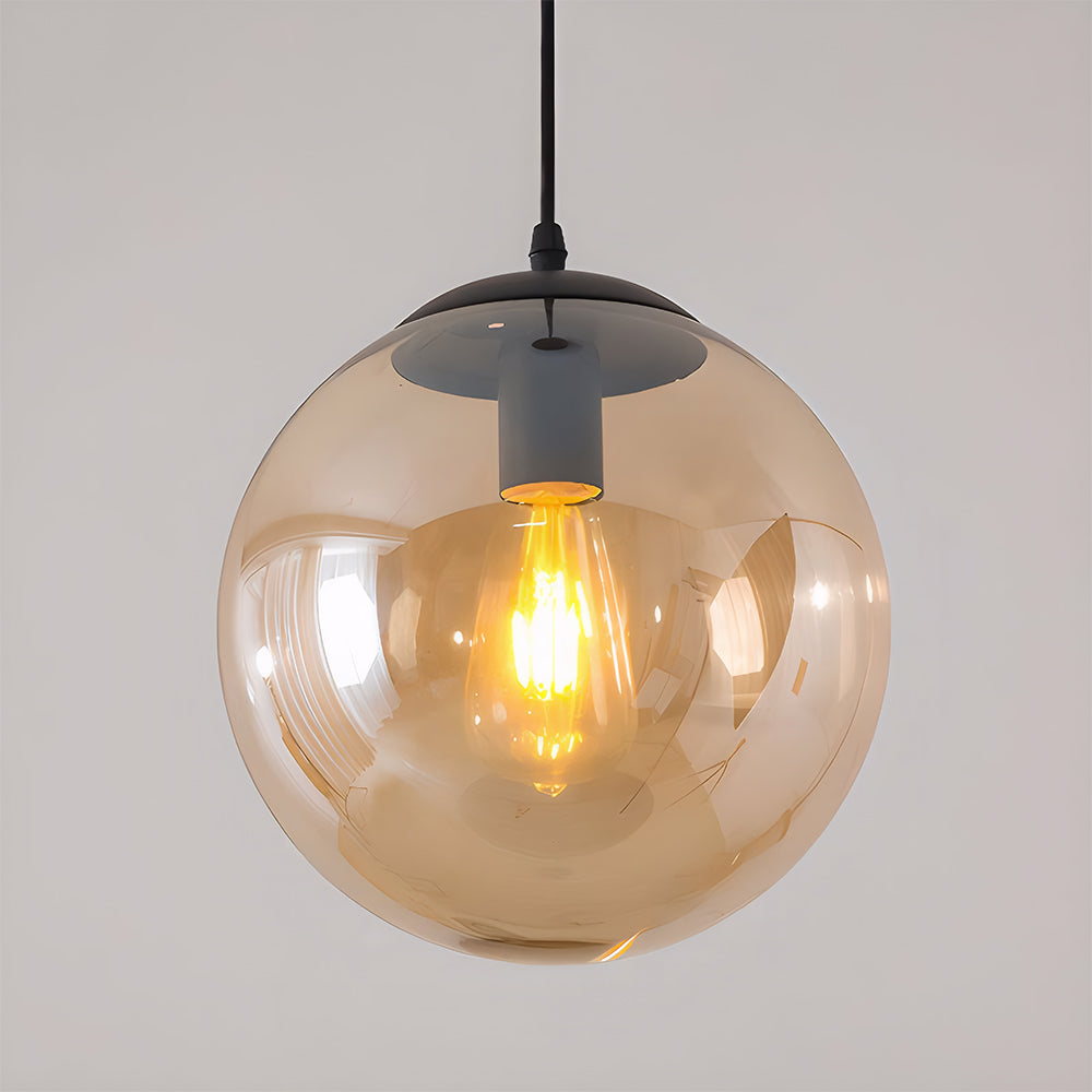 Nordic Round Glass Pendant Light for Kitchen Island and Living Room