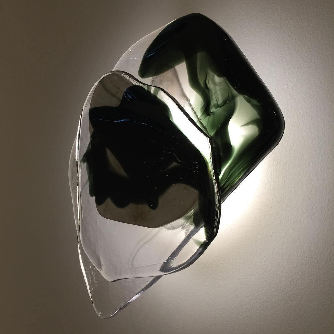 Modern Artistic Black Glass Wall Light for Living Room or Bedroom