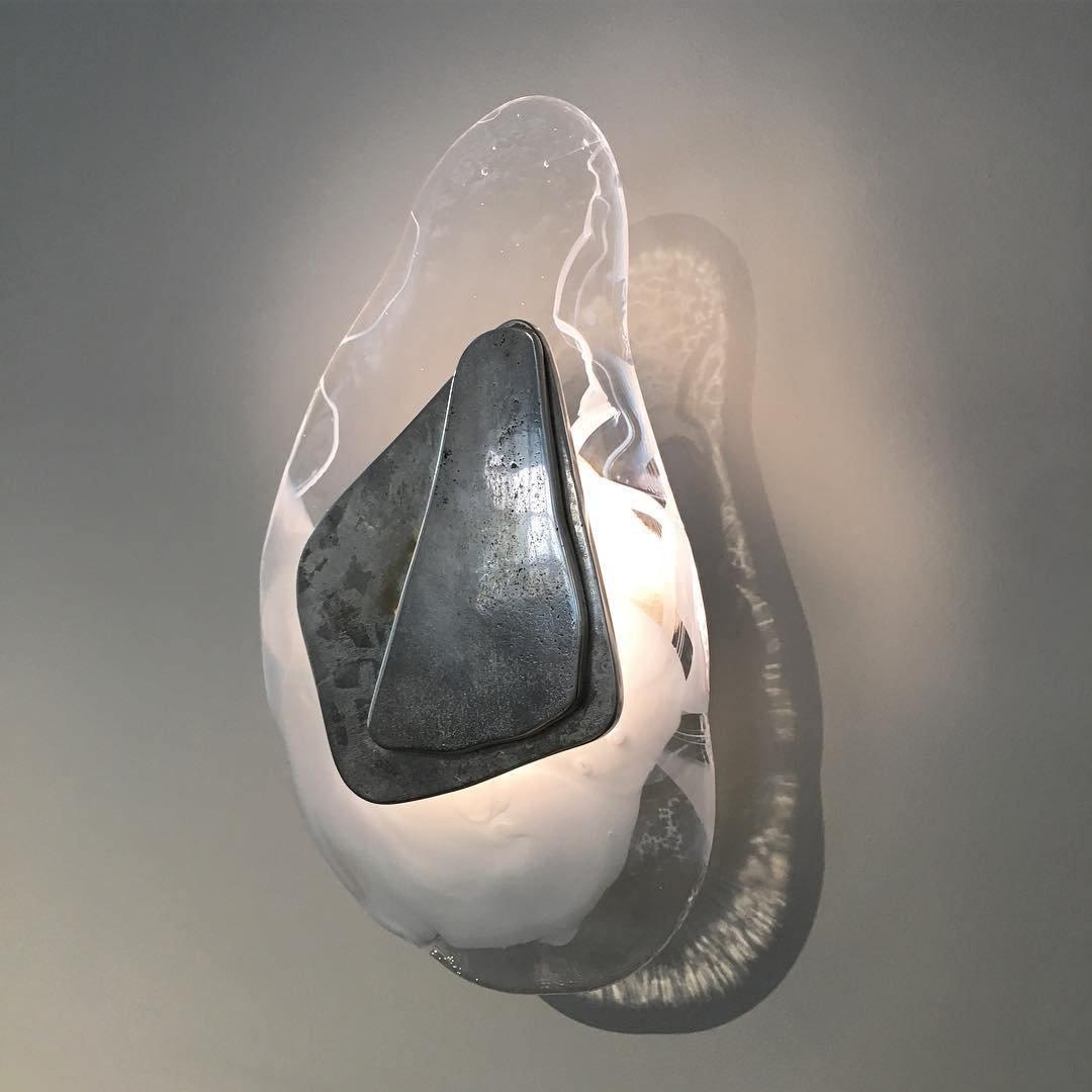 Modern Artistic Black Glass Wall Light for Living Room or Bedroom