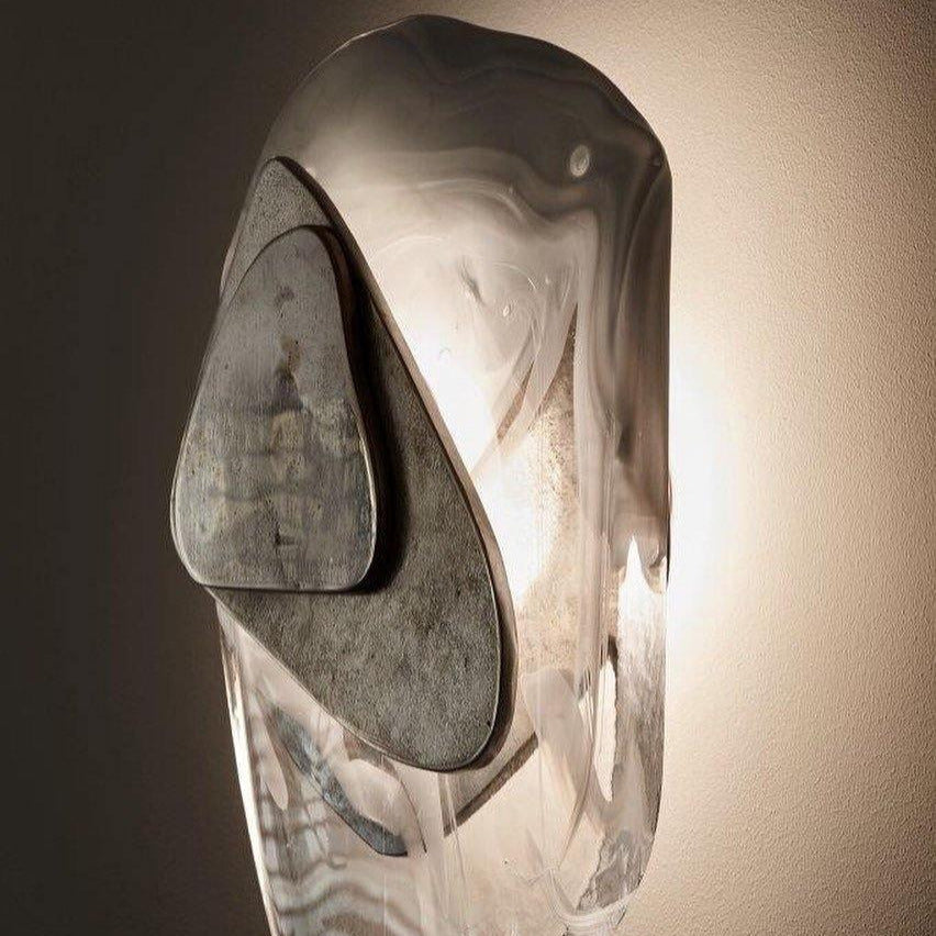 Modern Artistic Black Glass Wall Light for Living Room or Bedroom