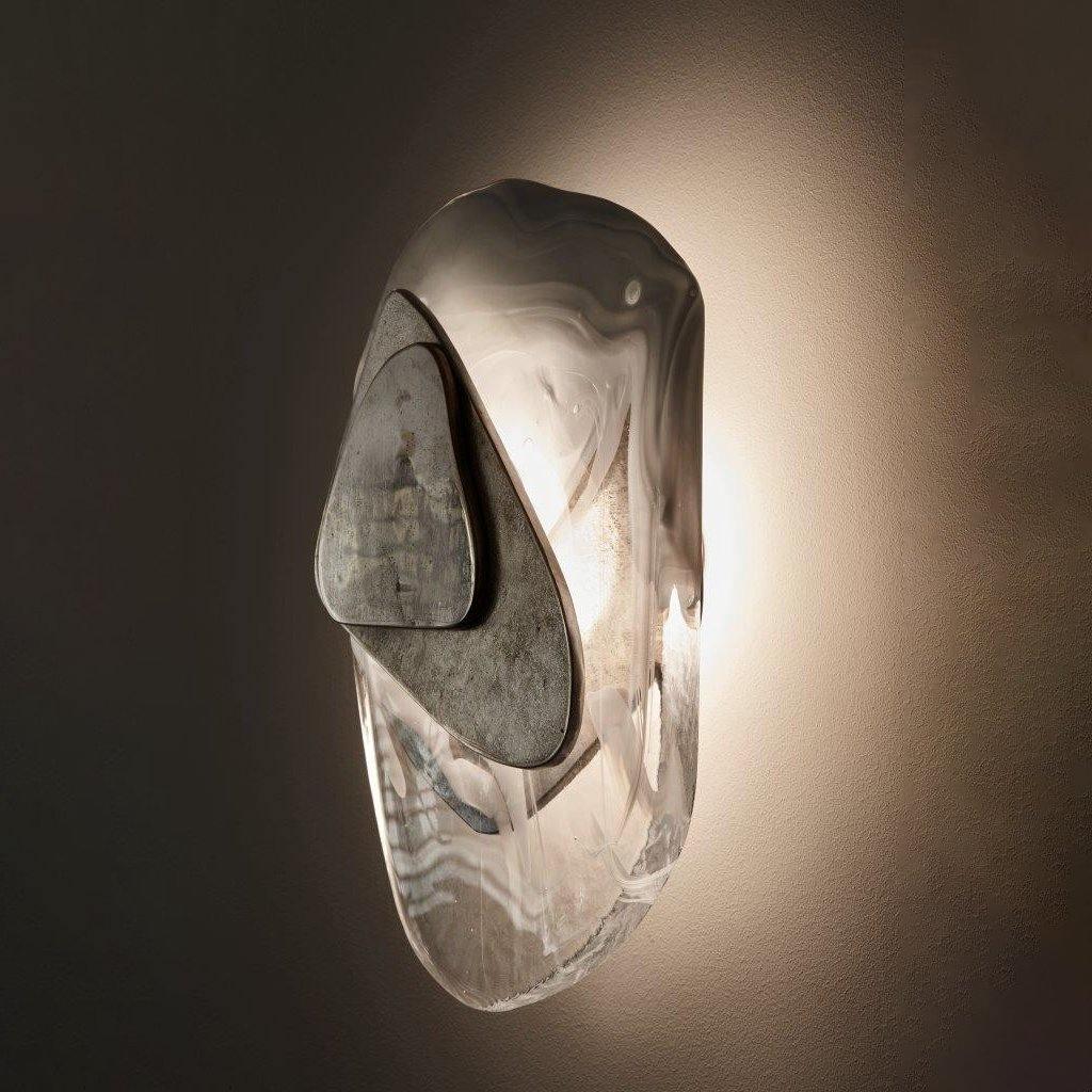 Modern Artistic Black Glass Wall Light for Living Room or Bedroom