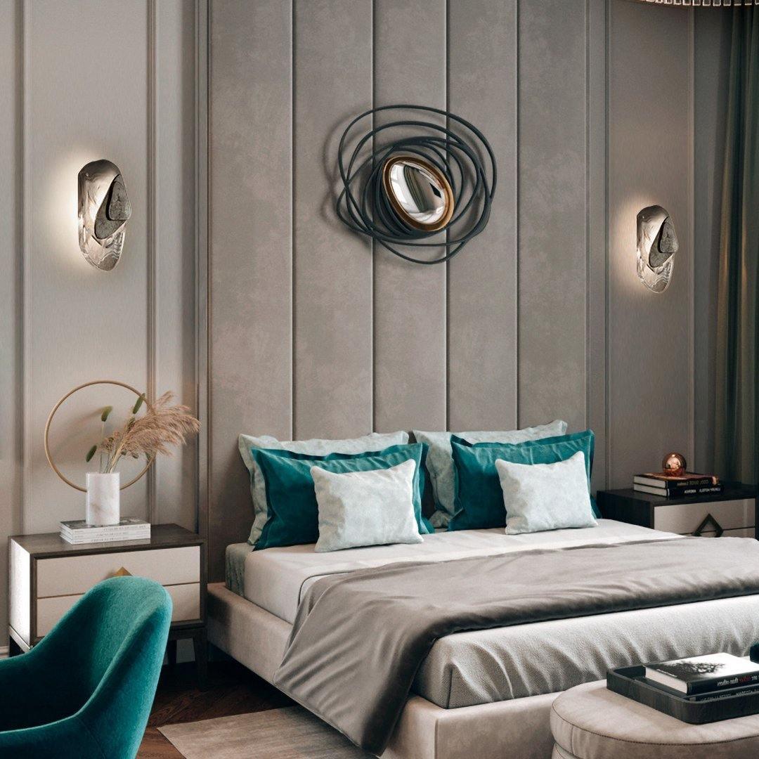 Modern Artistic Black Glass Wall Light for Living Room or Bedroom