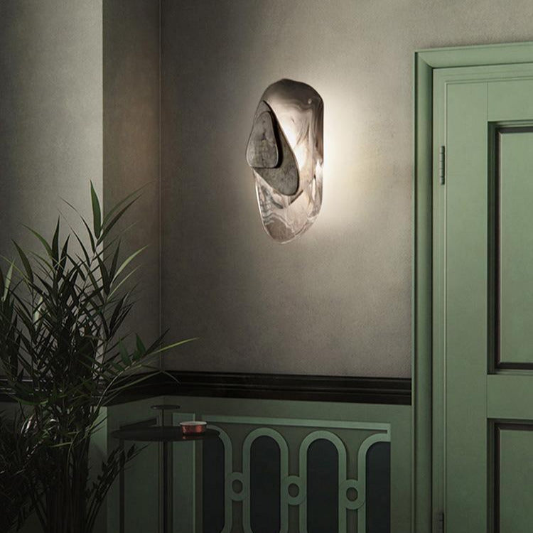 Modern Artistic Black Glass Wall Light for Living Room or Bedroom