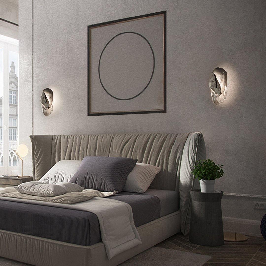 Modern Artistic Black Glass Wall Light for Living Room or Bedroom