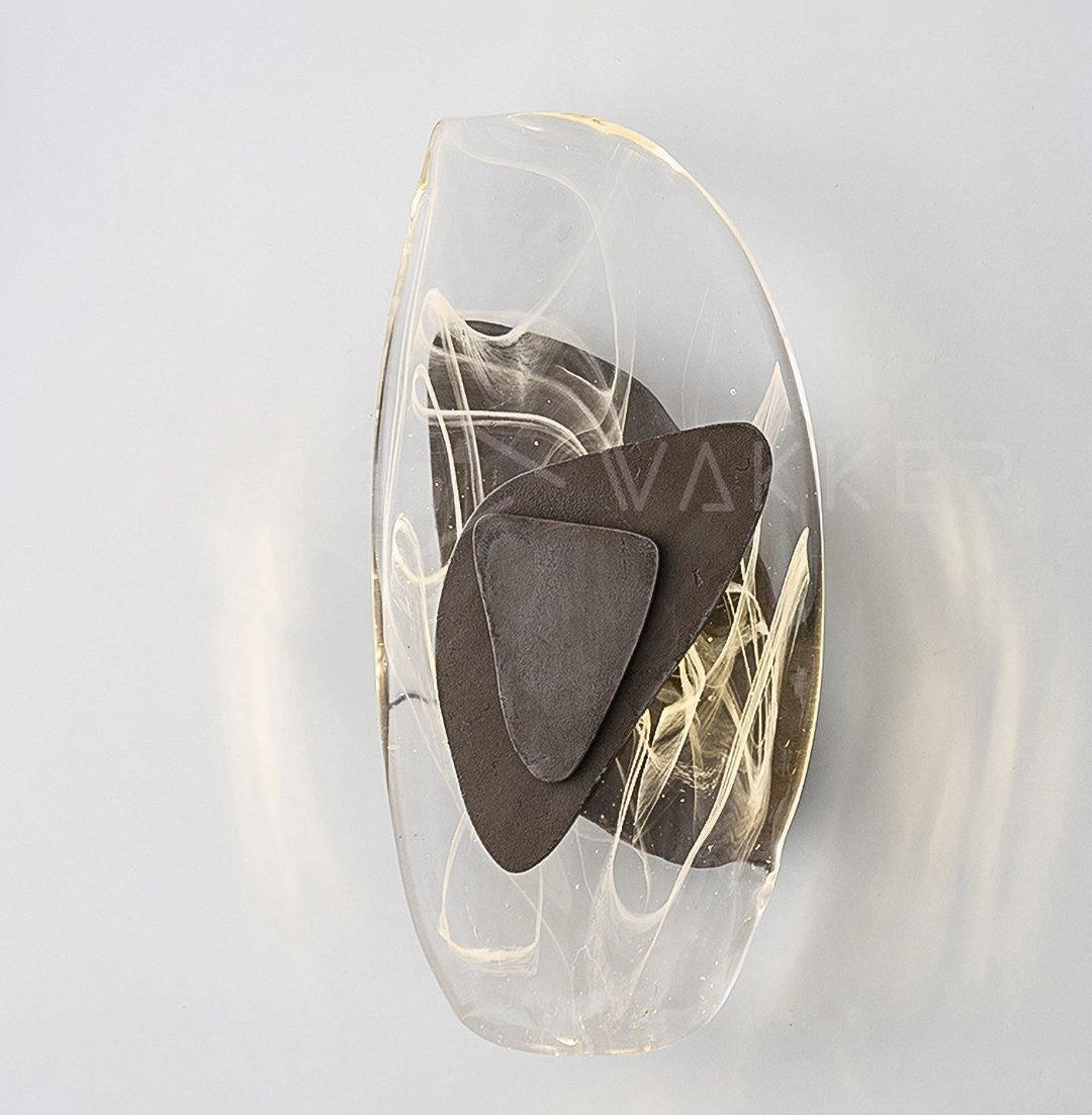 Modern Artistic Black Glass Wall Light for Living Room or Bedroom