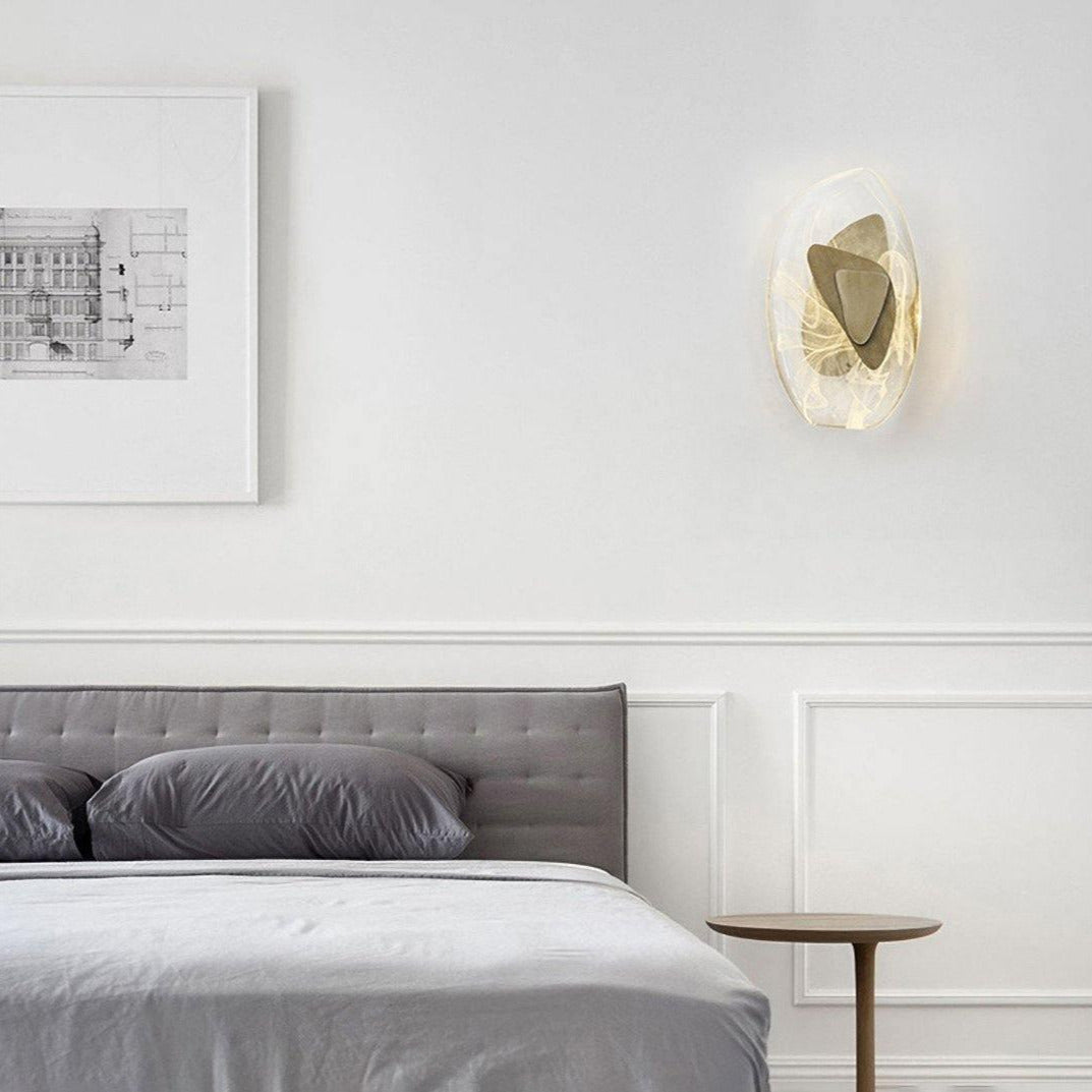 Modern Artistic Black Glass Wall Light for Living Room or Bedroom