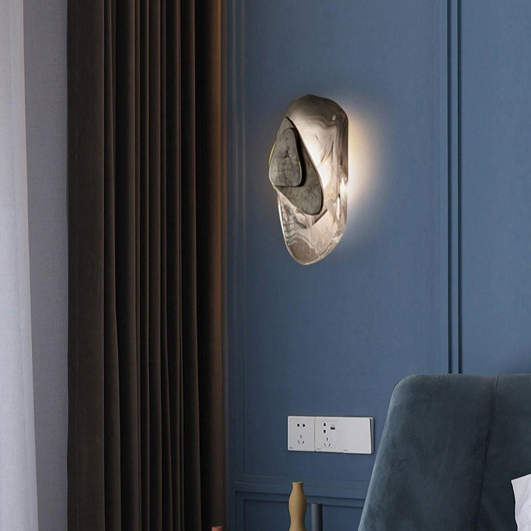 Modern Artistic Black Glass Wall Light for Living Room or Bedroom