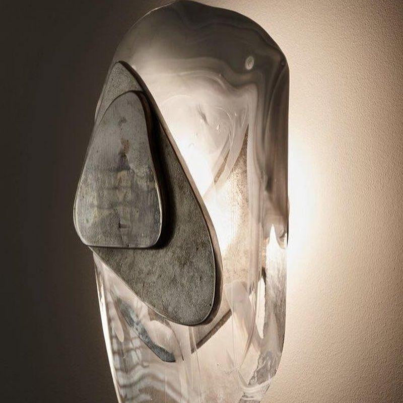 Modern Artistic Black Glass Wall Light for Living Room or Bedroom