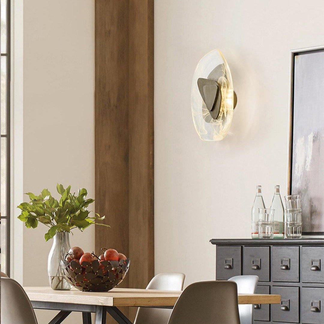 Modern Artistic Black Glass Wall Light for Living Room or Bedroom