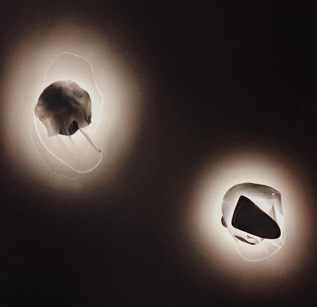 Modern Artistic Black Glass Wall Light for Living Room or Bedroom