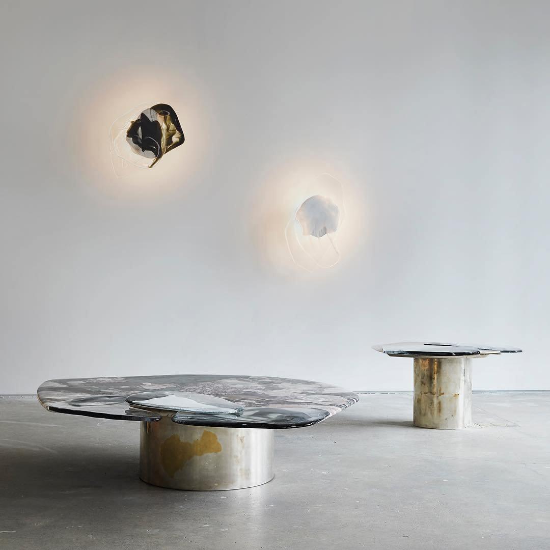 Modern Artistic Black Glass Wall Light for Living Room or Bedroom