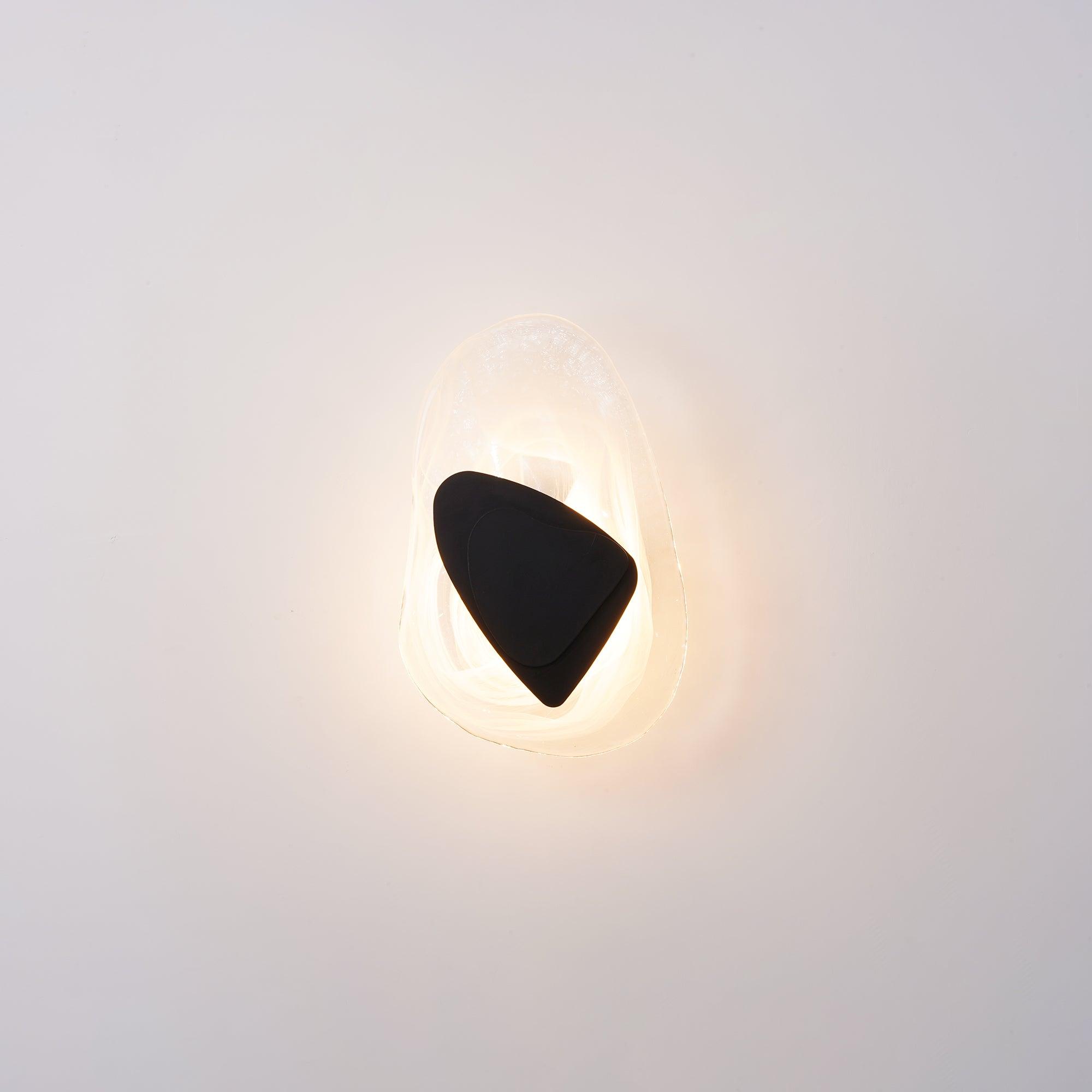 Modern Artistic Black Glass Wall Light for Living Room or Bedroom