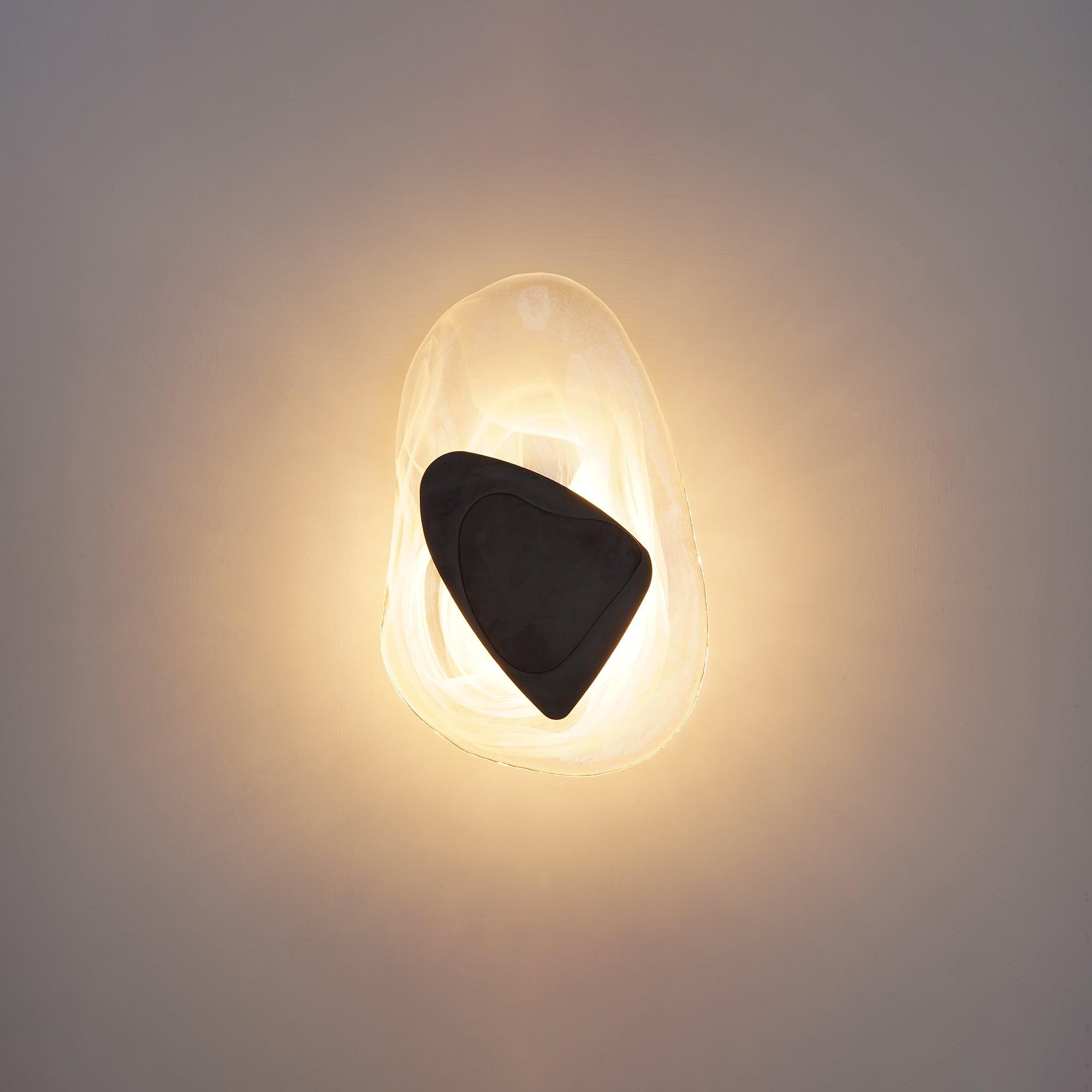 Modern Artistic Black Glass Wall Light for Living Room or Bedroom