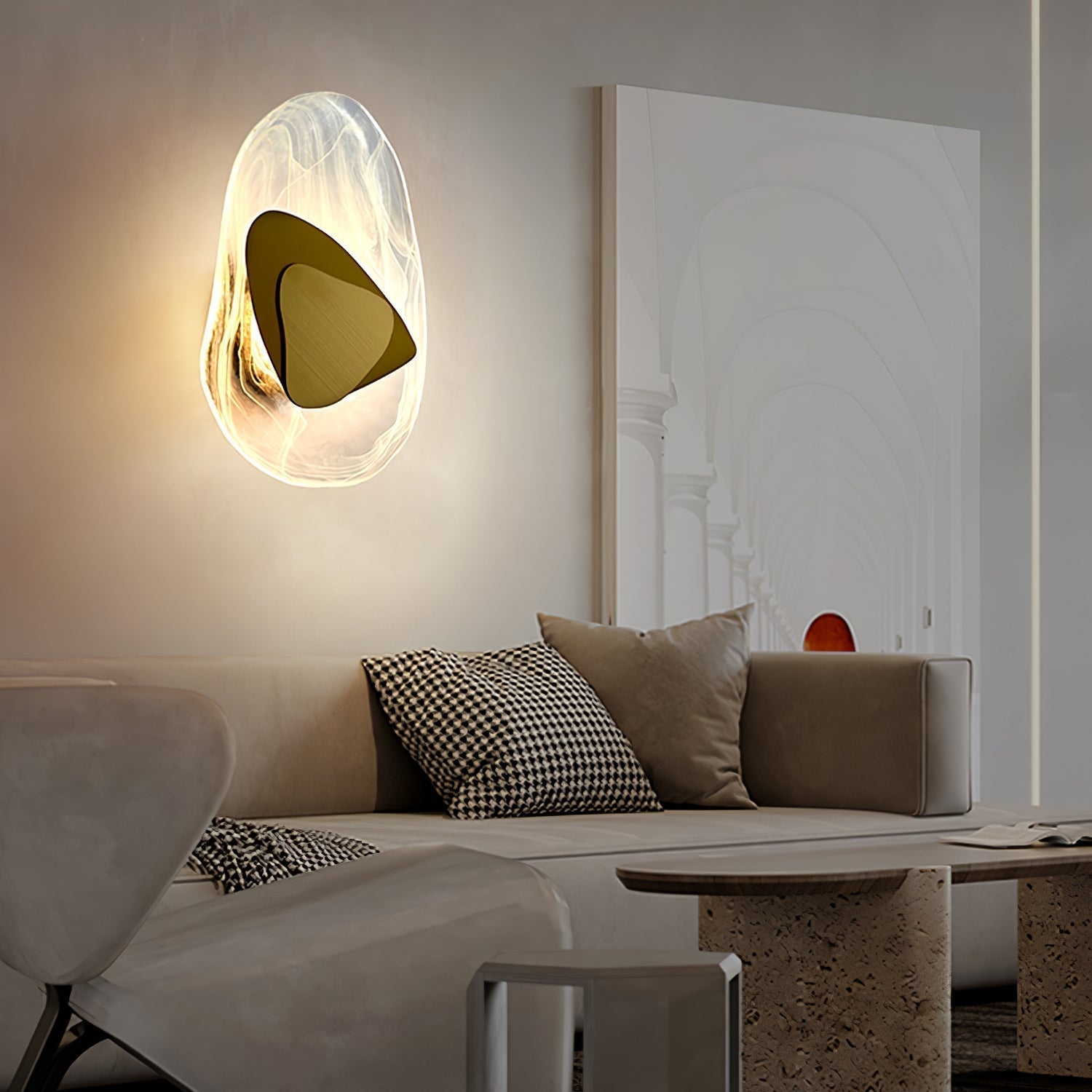 Modern Artistic Black Glass Wall Light for Living Room or Bedroom
