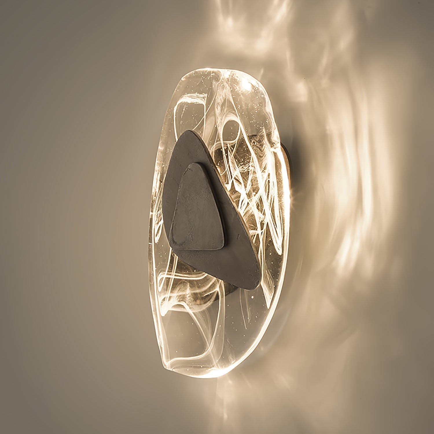 Modern Artistic Black Glass Wall Light for Living Room or Bedroom