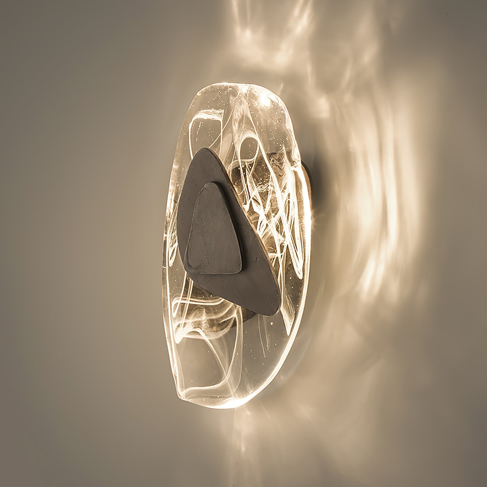 Modern Artistic Black Glass Wall Light for Living Room or Bedroom