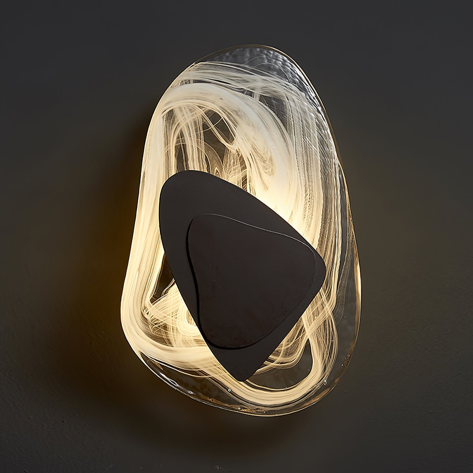 Modern Artistic Black Glass Wall Light for Living Room or Bedroom