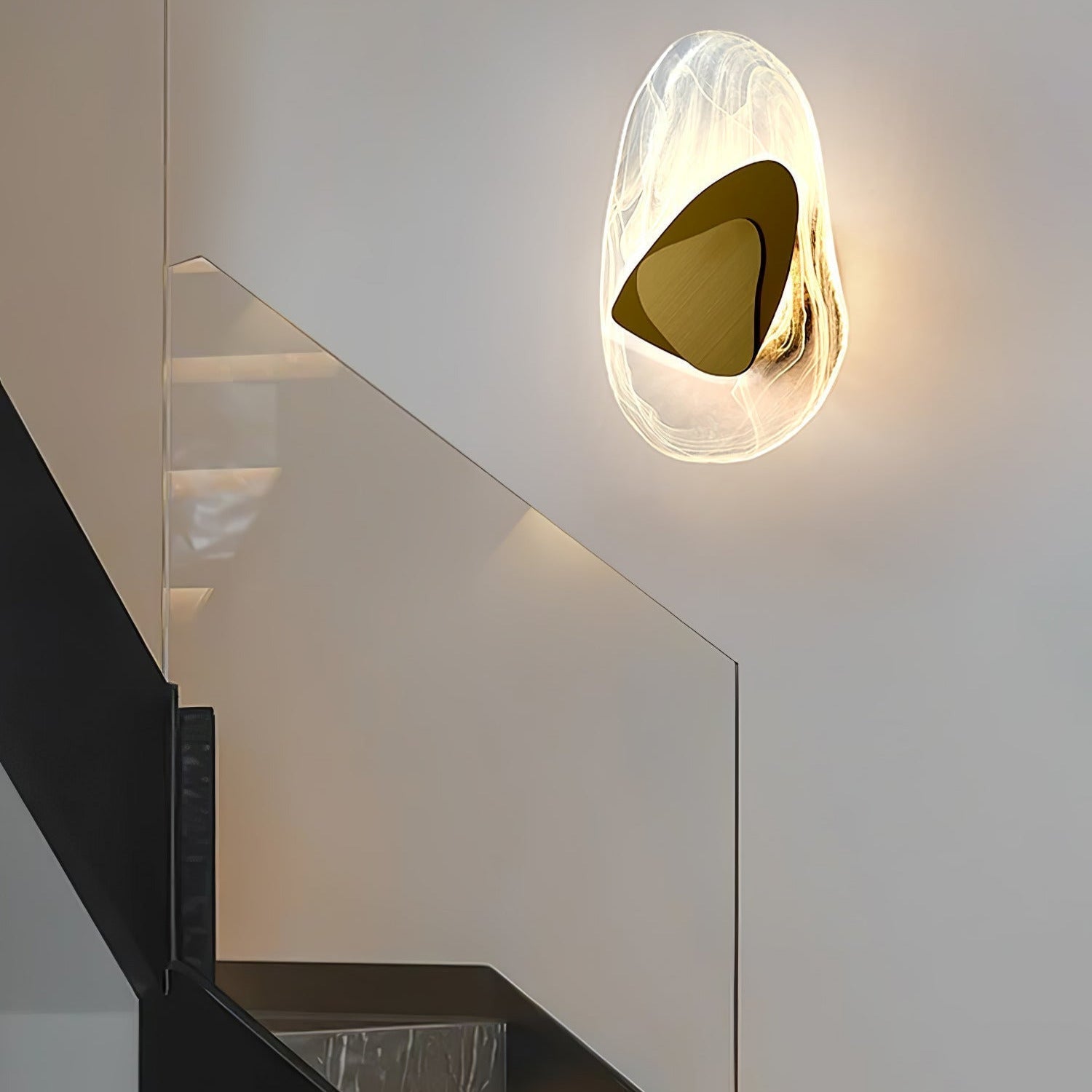 Modern Artistic Black Glass Wall Light for Living Room or Bedroom