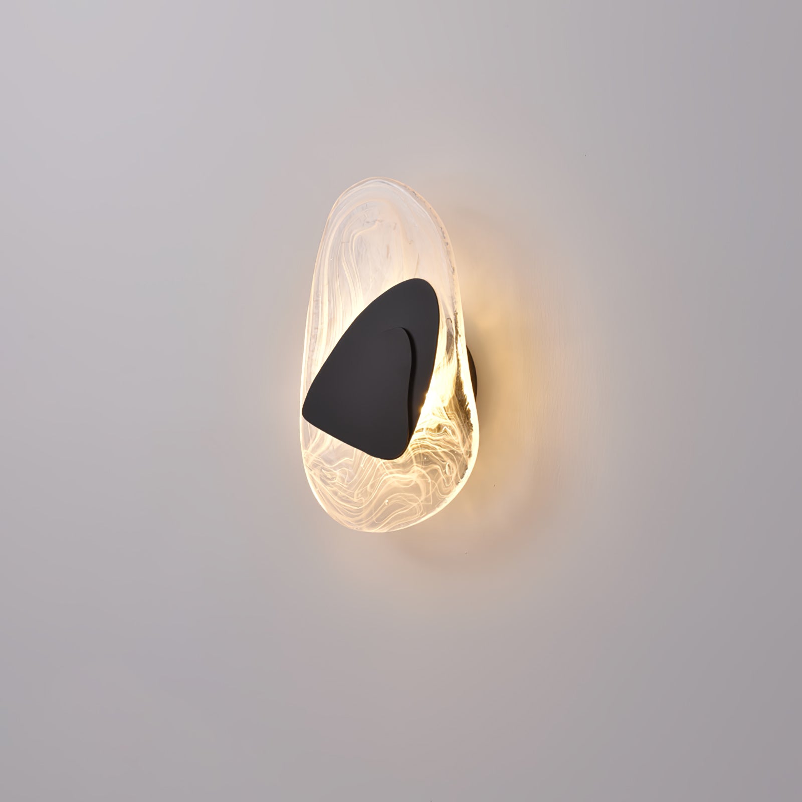 Modern Artistic Black Glass Wall Light for Living Room or Bedroom