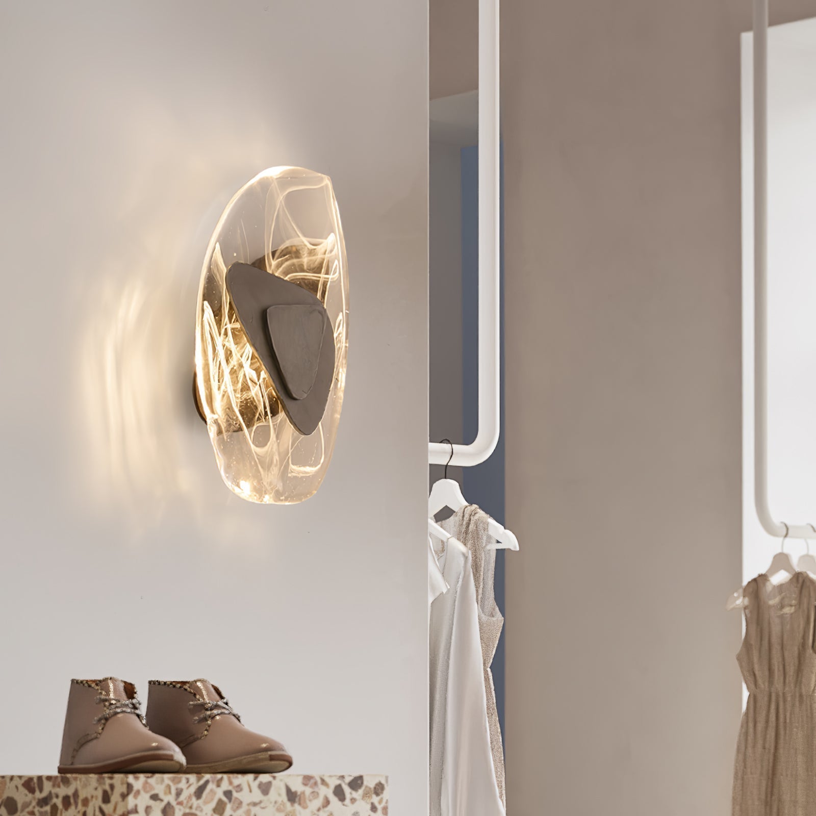 Modern Artistic Black Glass Wall Light for Living Room or Bedroom
