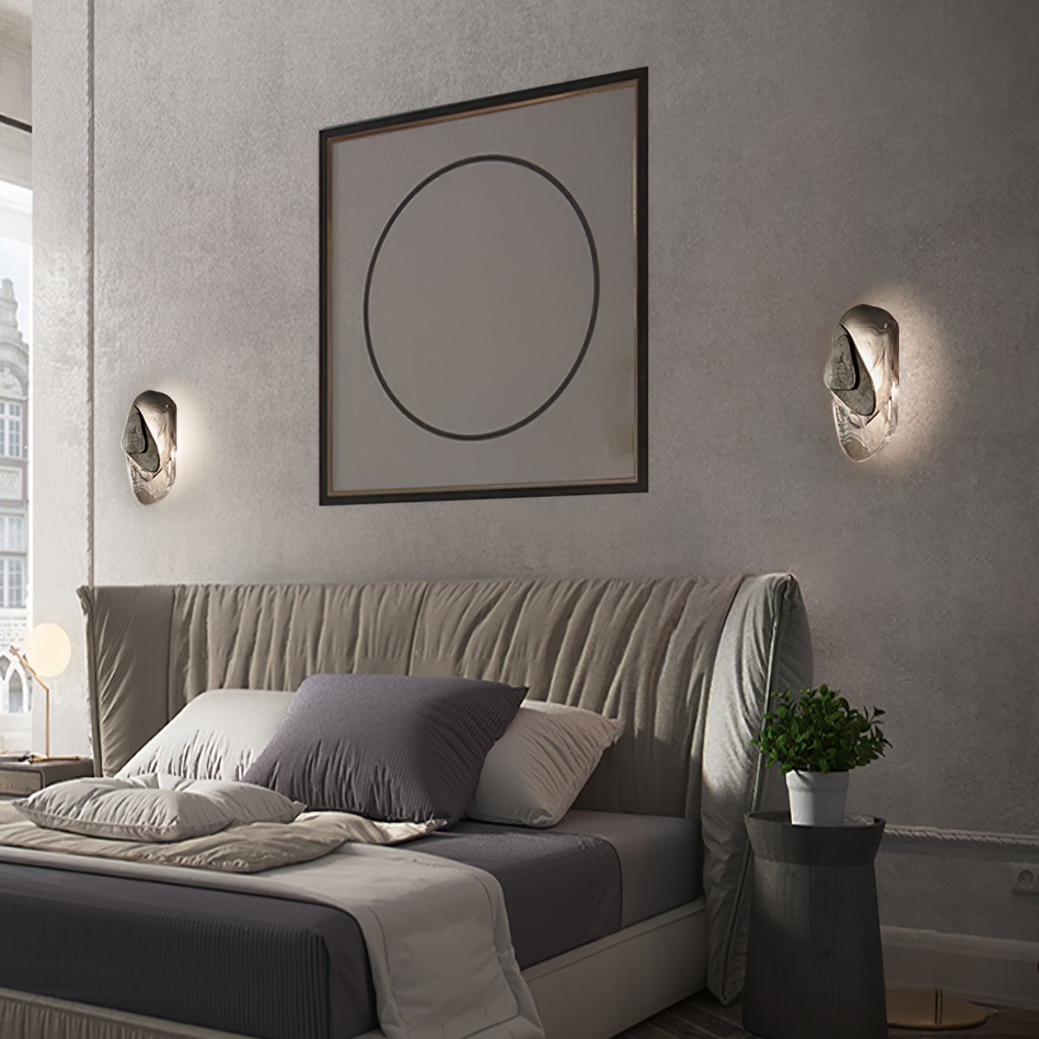 Modern Artistic Black Glass Wall Light for Living Room or Bedroom