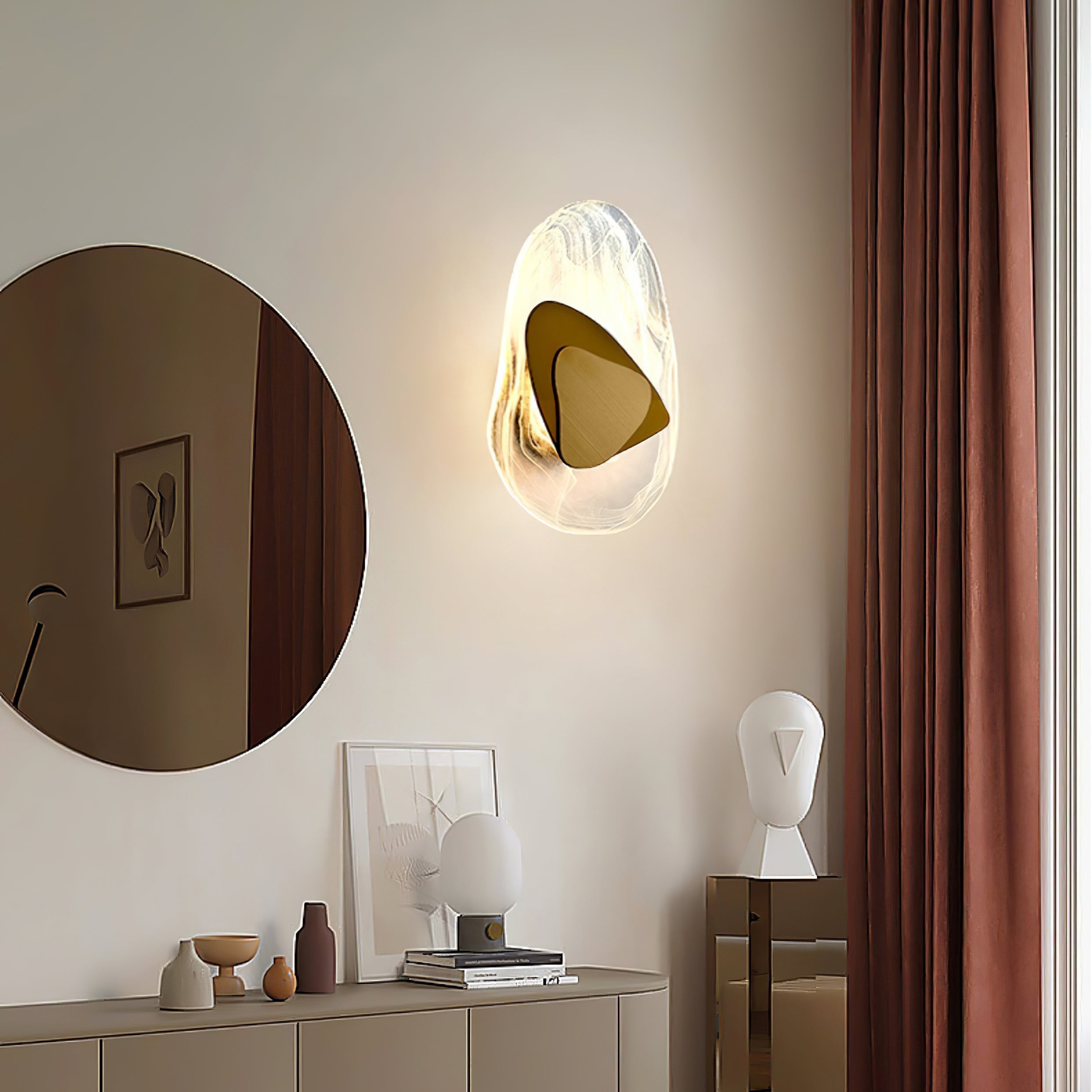 Modern Artistic Black Glass Wall Light for Living Room or Bedroom