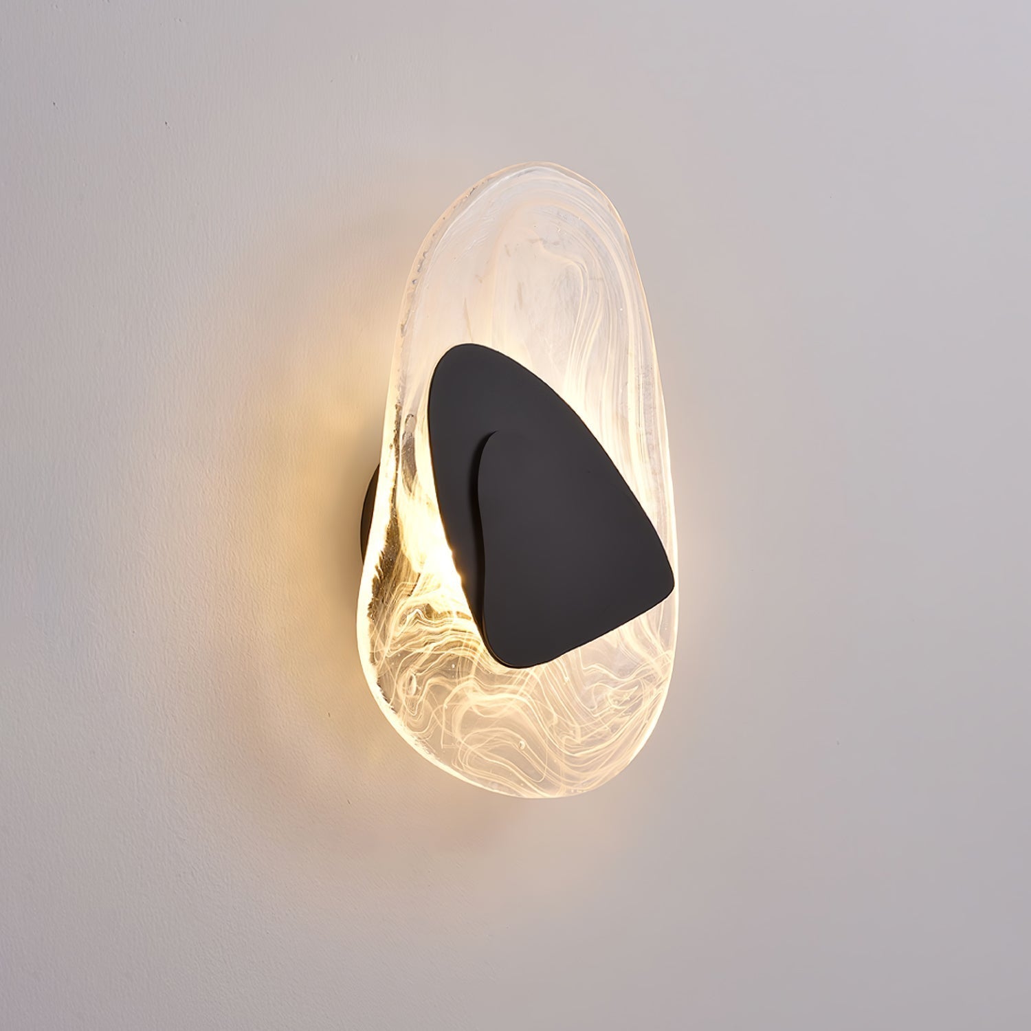 Modern Artistic Black Glass Wall Light for Living Room or Bedroom