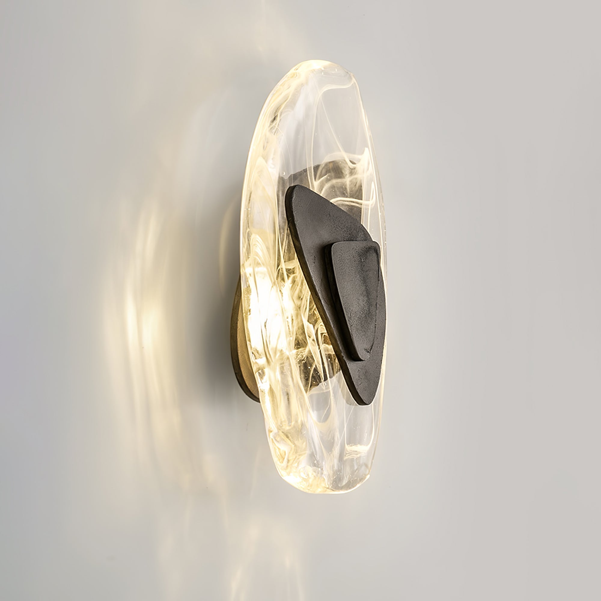 Modern Artistic Black Glass Wall Light for Living Room or Bedroom