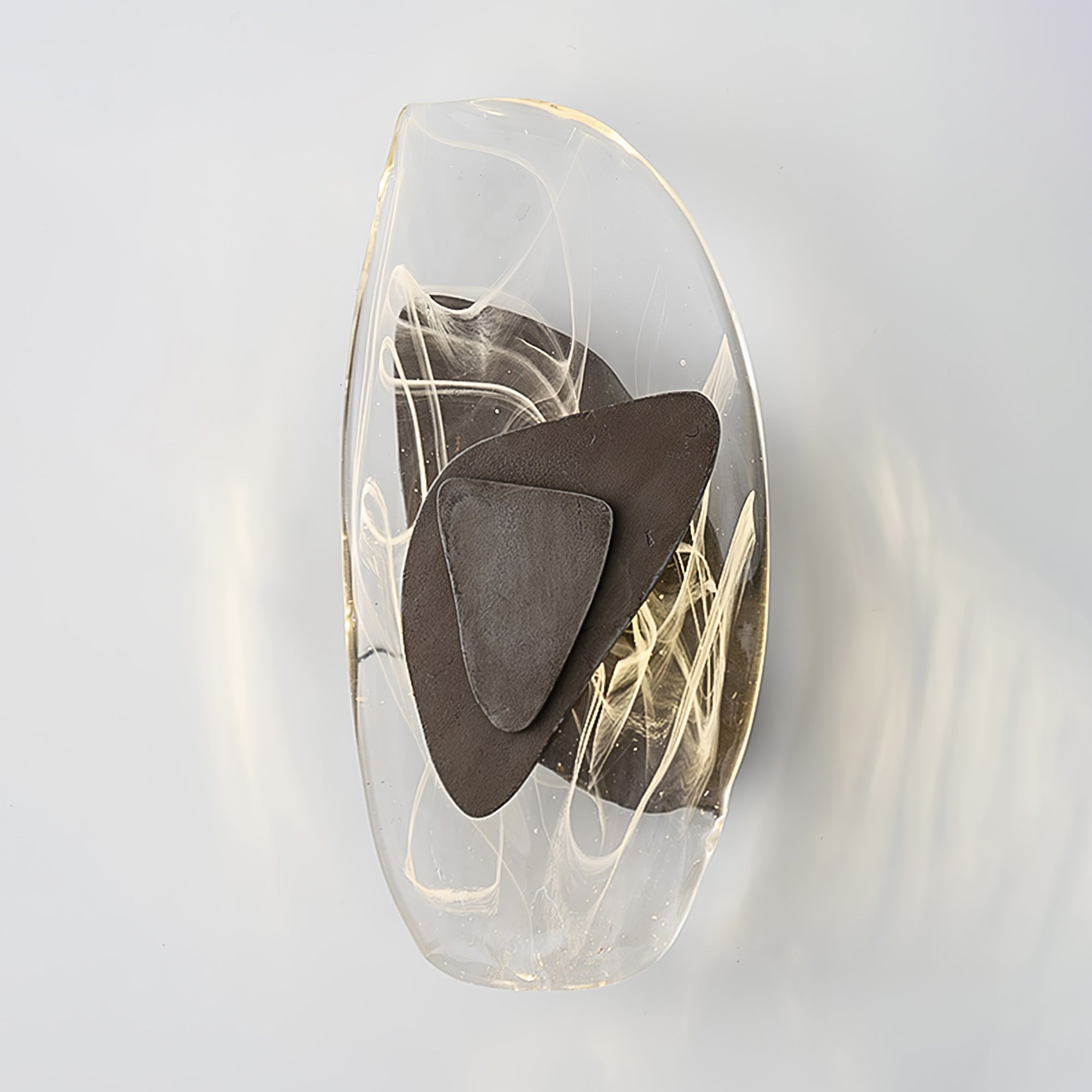 Modern Artistic Black Glass Wall Light for Living Room or Bedroom