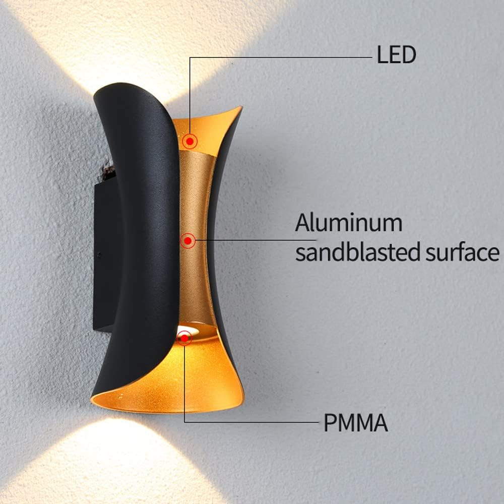 Outdoor Waterproof LED Wall Light in Modern Aluminum and Glass Design
