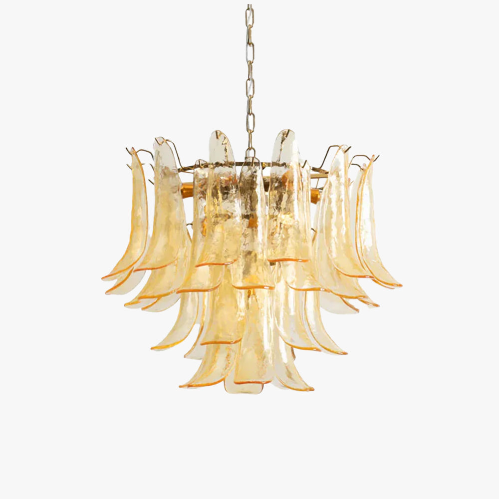 Murano Style Glass Petal Chandelier for Dining or Living Room