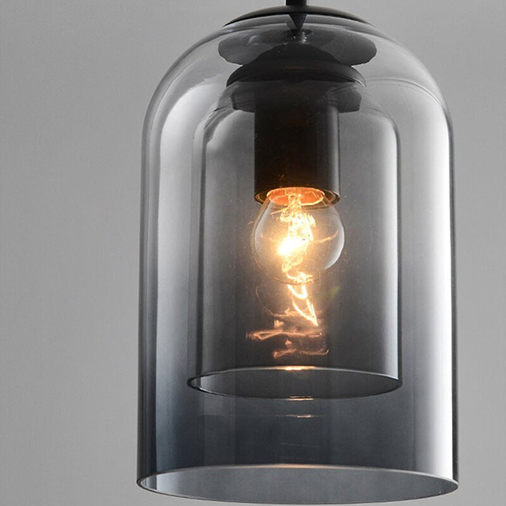 Modern Double Layer Glass Pendant Light for Dining Room and Kitchen
