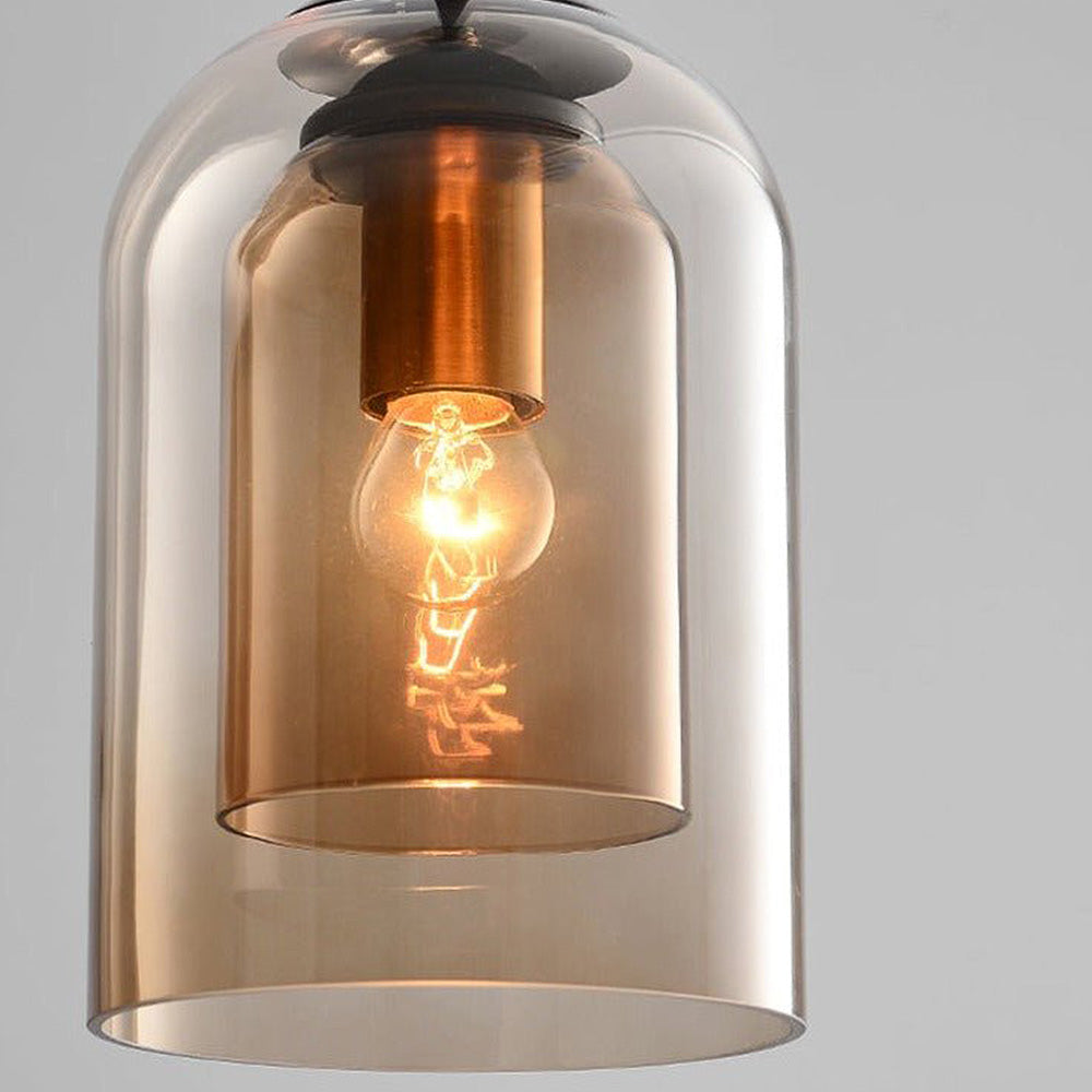Modern Double Layer Glass Pendant Light for Dining Room and Kitchen