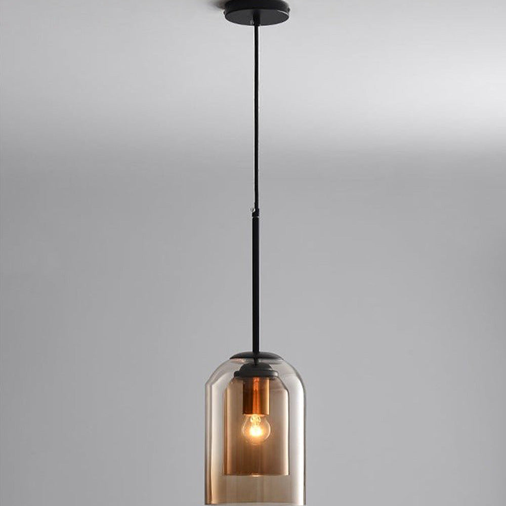 Modern Double Layer Glass Pendant Light for Dining Room and Kitchen