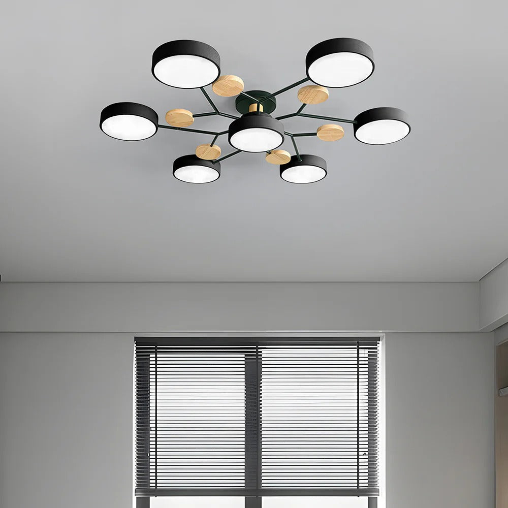 Modern Round LED Semi-Flush Ceiling Chandelier